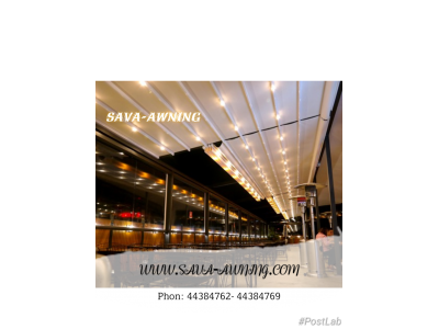 سقف برقی متحرک وبلا و کافه رستوران و استخر