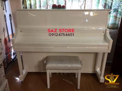فروش پیانو آکوستیک-فروش پیانو برگمولر UP125 سفید براق - سالار غلامی