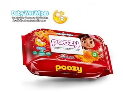 دستمال مرطوب پاک کننده کودک پوزی در بسته بندی پاکتی 