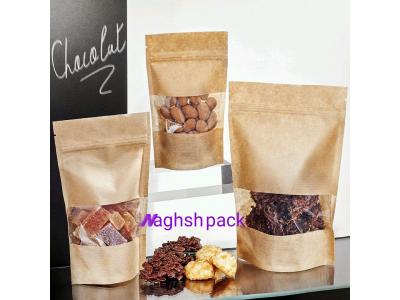 پاکت آماده ایستاده ساندیسی پنجره دار-کرافت و گلاسه سفید