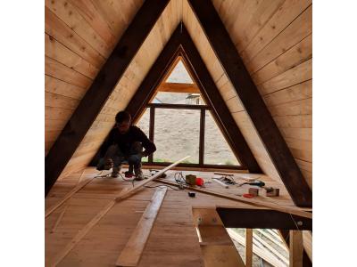 حمل آسان-خانه چوبی