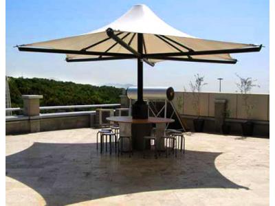 میز و صندلی-چتر و سقف ثابت روفگاردن و حیاط