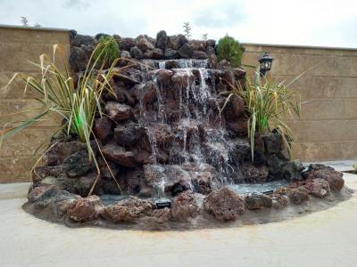نمای سنگ-500 متر باغ ویلا در مجموعه ویلایی در شهریار