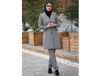 مانتو اداری فلورا یقه ایستاده آستر دار کد 339