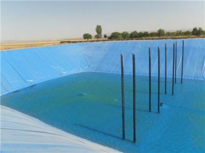 انواع استخرهای ذخیره آب کشاورزی-ایزولاسیون استخر کشاورزی با ورق ژئوممبران (استخر پلی ا, بابوک