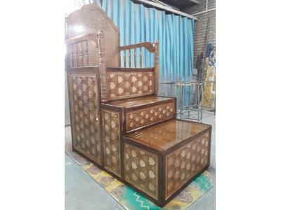 منبر تمام چوب راش، منبر کوچک هیئتی ، منبر تمام ام دی اف ، خرید و فروش منبر مسجد 