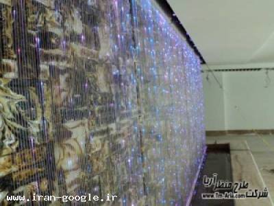 شیشه دکوراتیو-آب نما ریسه ای طرح منظر آریا،آبشار خانگی،آب نما شیشه ای،آب نما فیبر نوری