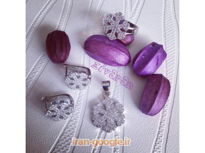 نیم ست نقره برفی با انگشتر نقره ست آن