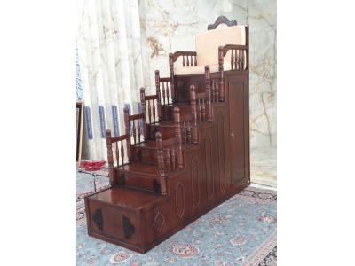 منبر تمام چوب راش، منبر کوچک هیئتی ، منبر تمام ام دی اف ، خرید و فروش منبر مسجد 