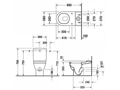 توالت فرنگی مخزن دار اشتارک 3 - Starck3